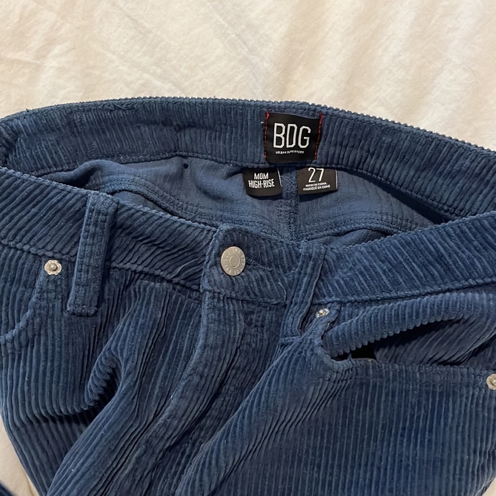 BDG Corduroy Blue Mom High Rise Pant - Picture 3 of 3
